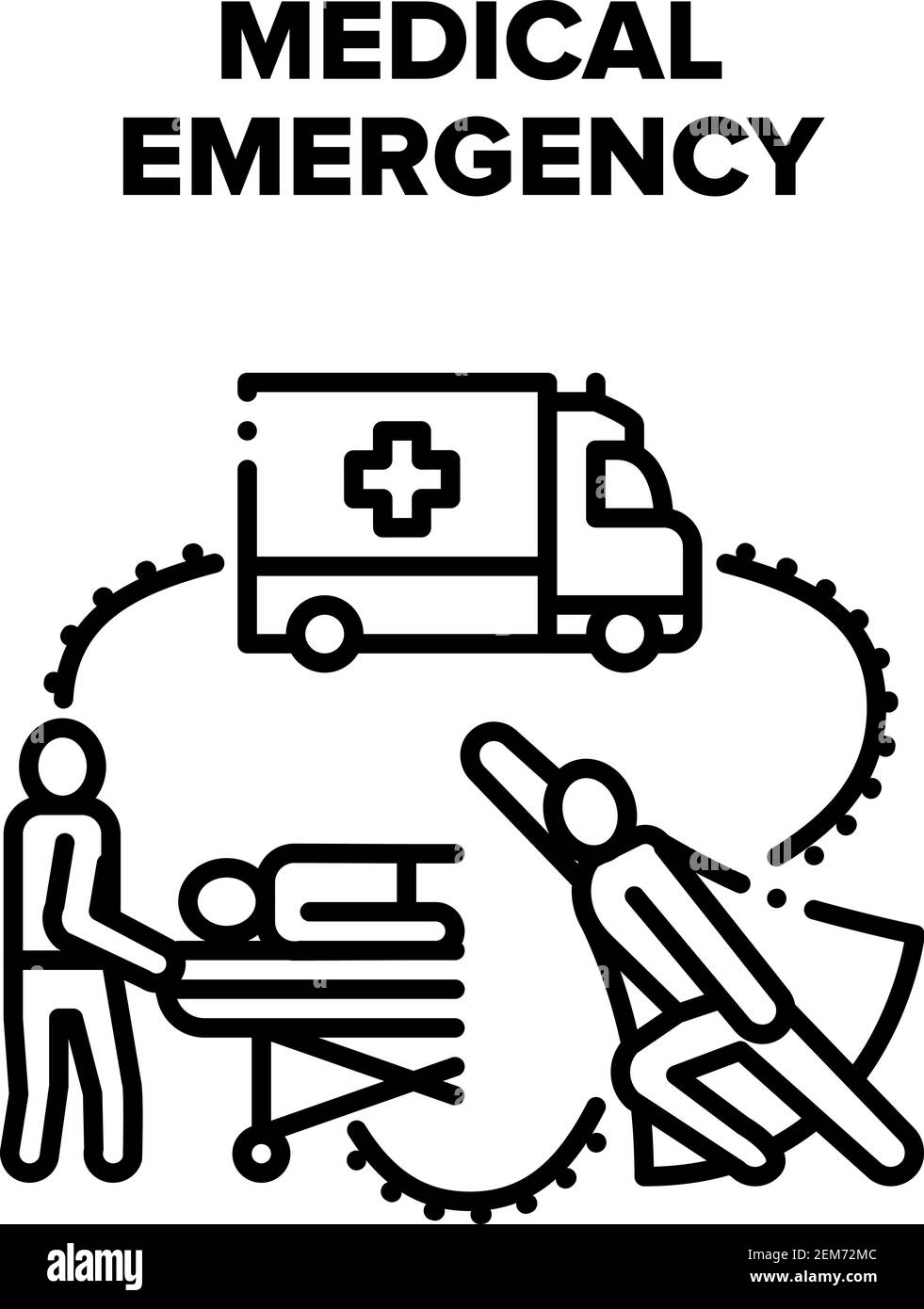 Medical Emergency Help Vector Black Illustrations Stock Vector Image