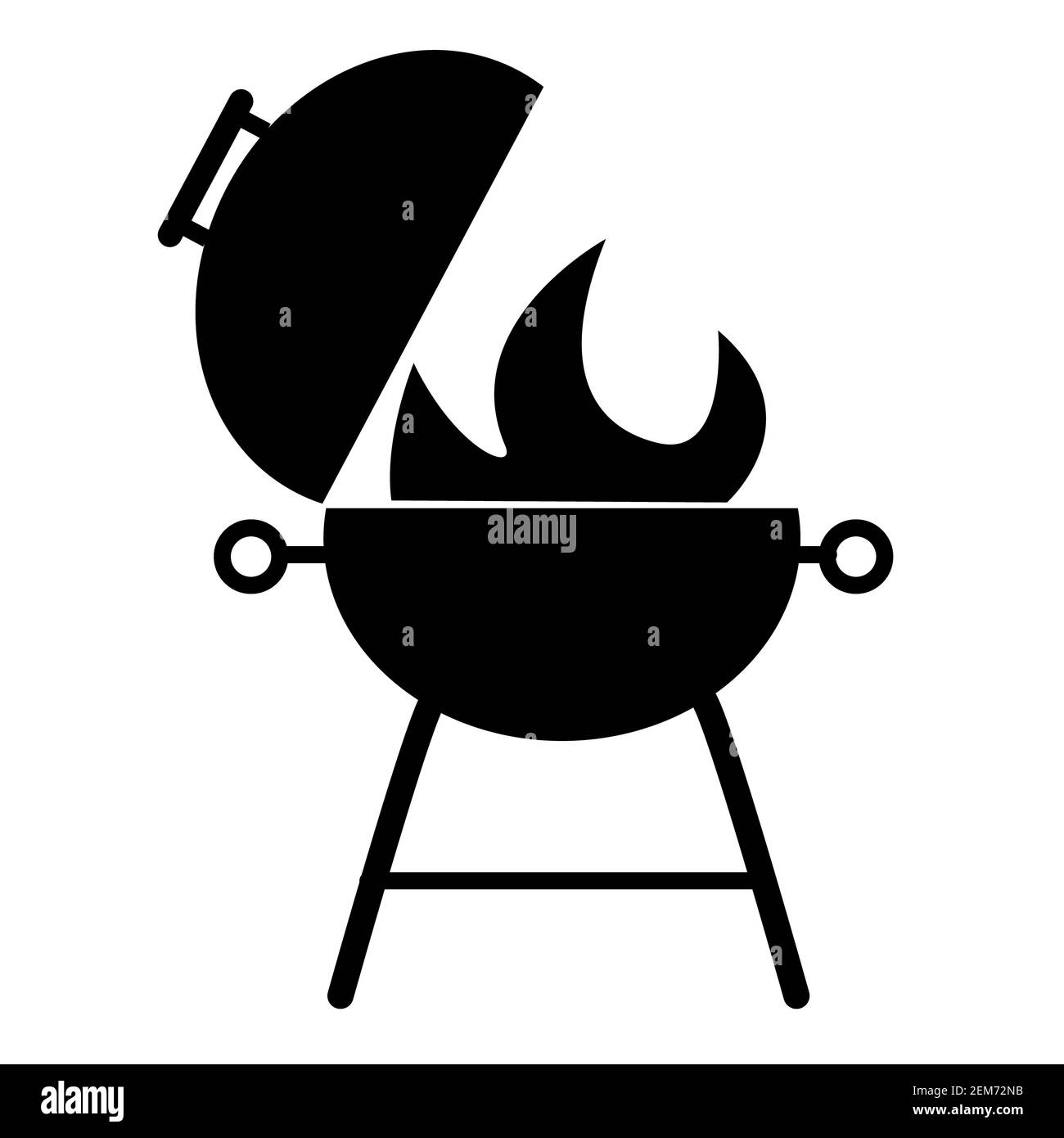 grill icon on white background. flat style. black BBQ grill icon for