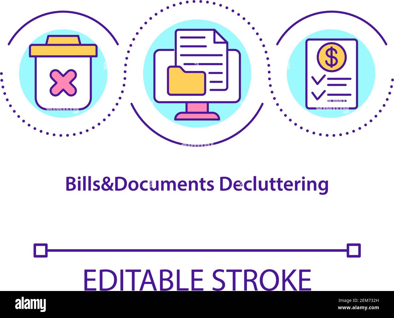 Bills and documents decluttering concept icon Stock Vector Image & Art ...