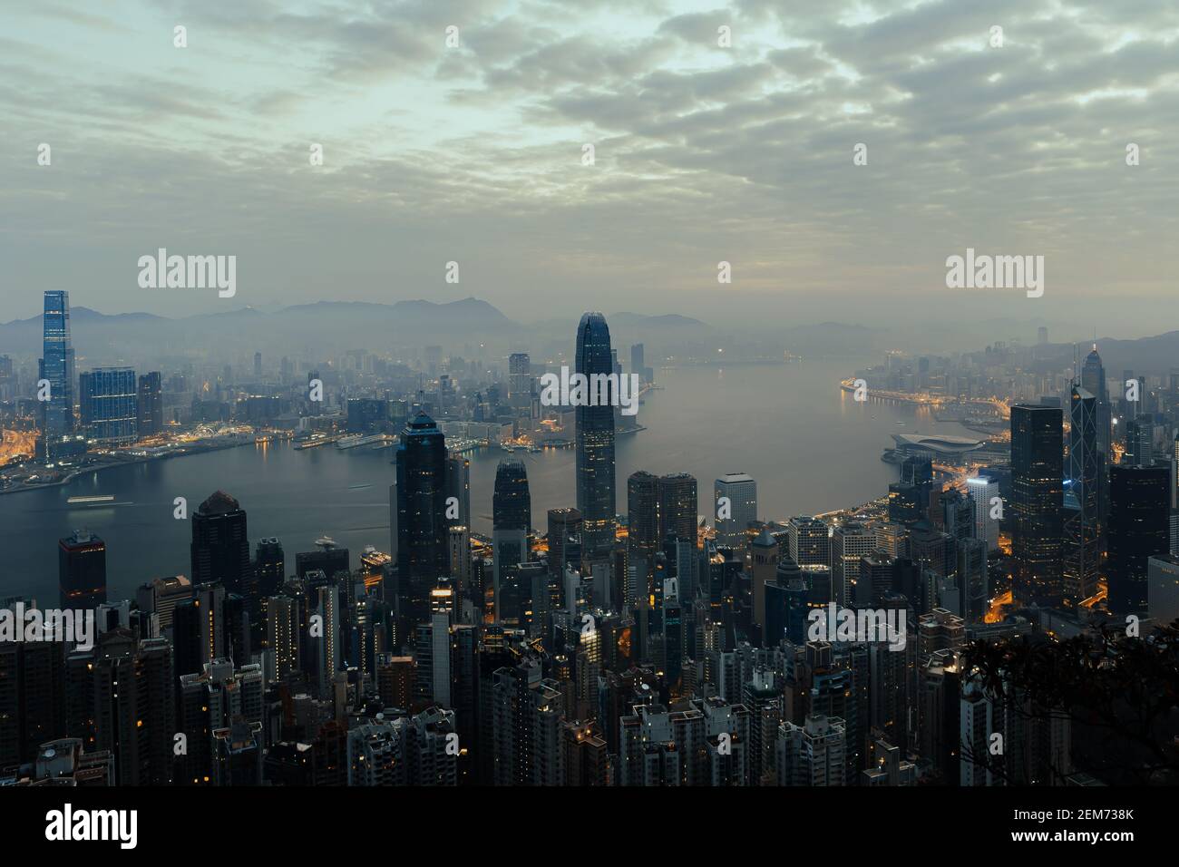 Hong Kong City View at the morning; From Victoria Peak Stock Photo - Alamy
