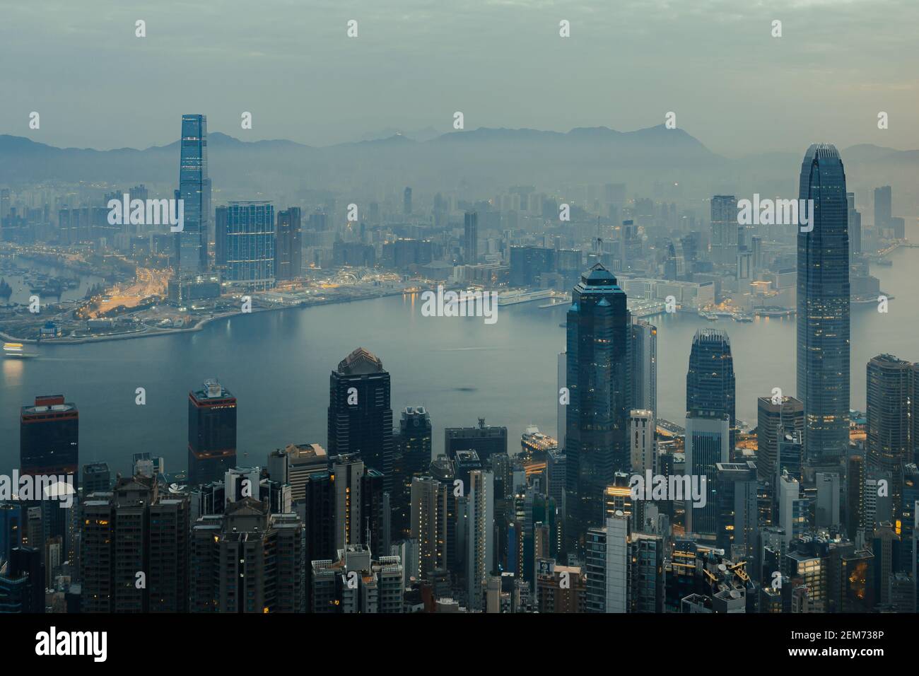 Hong Kong City View at the morning; From Victoria Peak Stock Photo - Alamy