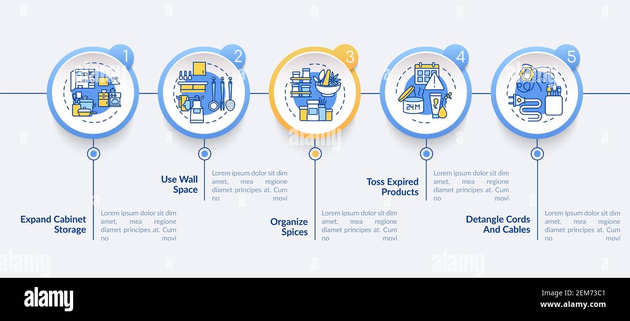 Tips for quick and efficient cleaning vector infographic template Stock Vector
