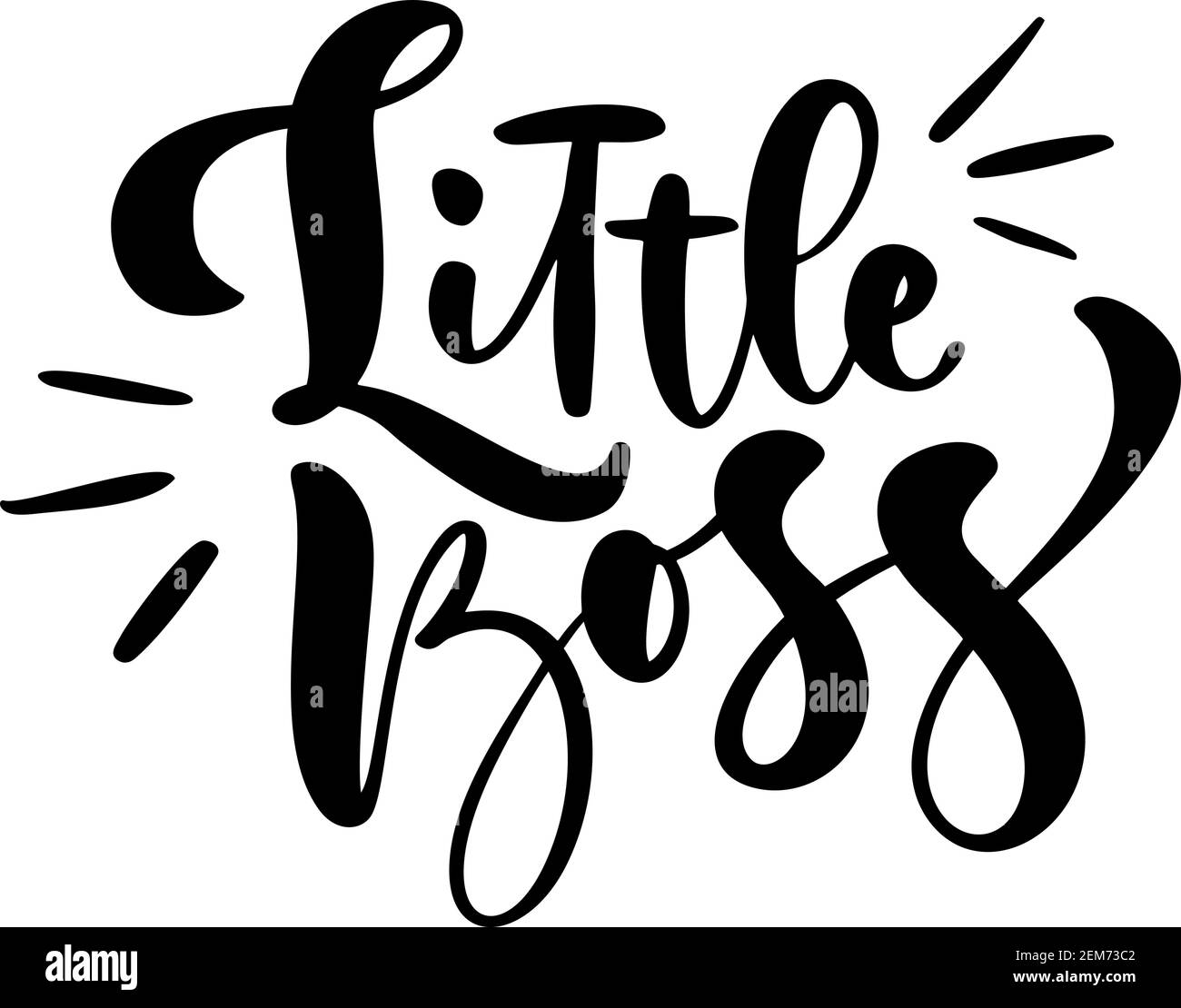 Little boss vector calligraphy lettering text. Hand drawn kids modern quote and brush pen lettering isolated on white. Children design greeting cards Stock Vector