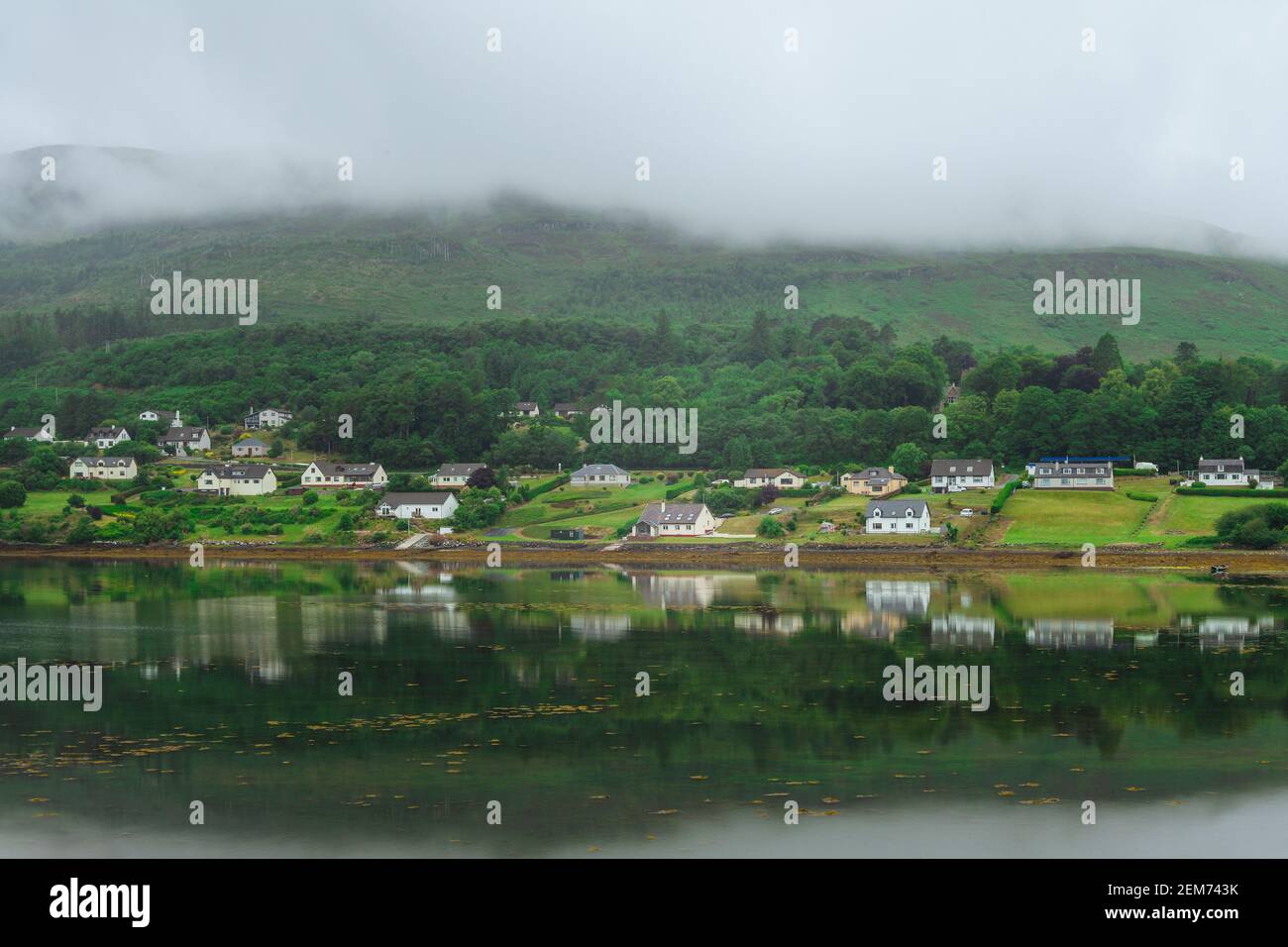 scenery of loch portree in highlands of scotland, uk Stock Photo