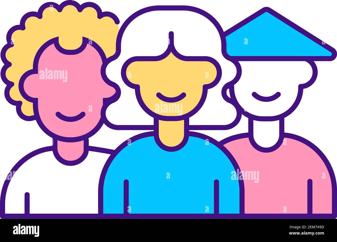 TMT diversity RGB color icon Stock Vector