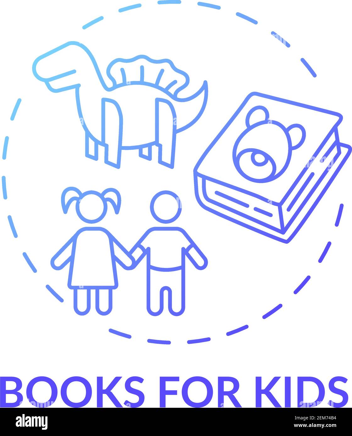 Books for kids concept icon Stock Vector