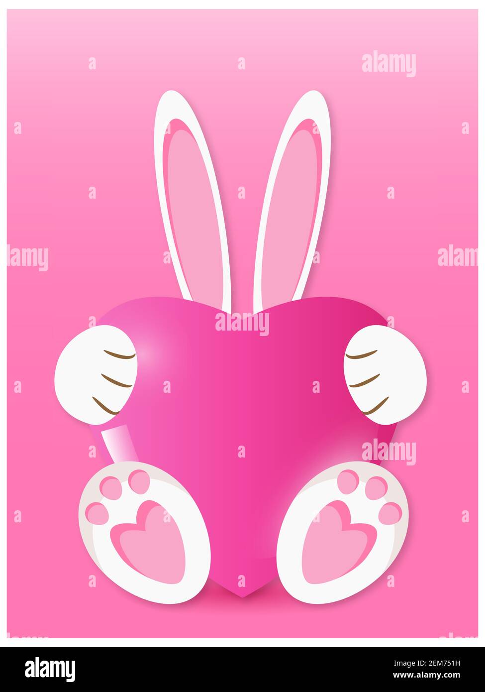 Heart Cards Rabbit Cute bunny, rabbit with pink heart card Stock Vector Image & Art - Alamy