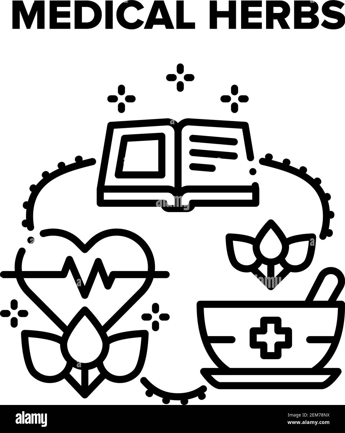 Medical Herbs Vector Black Illustrations Stock Vector Image & Art - Alamy