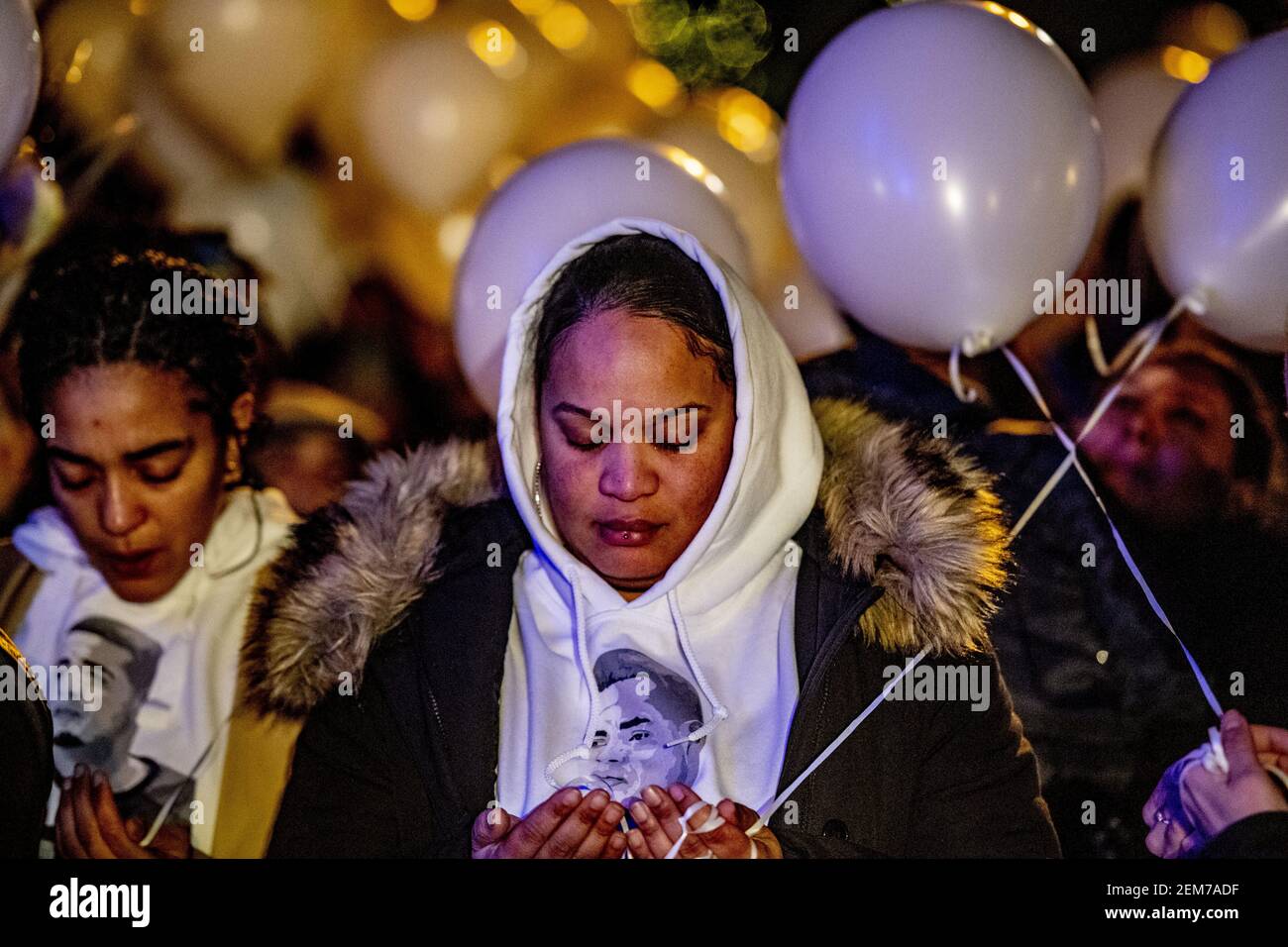 Faisel Rapper Supporters with white balloons during the commemoration for the 32-year ...