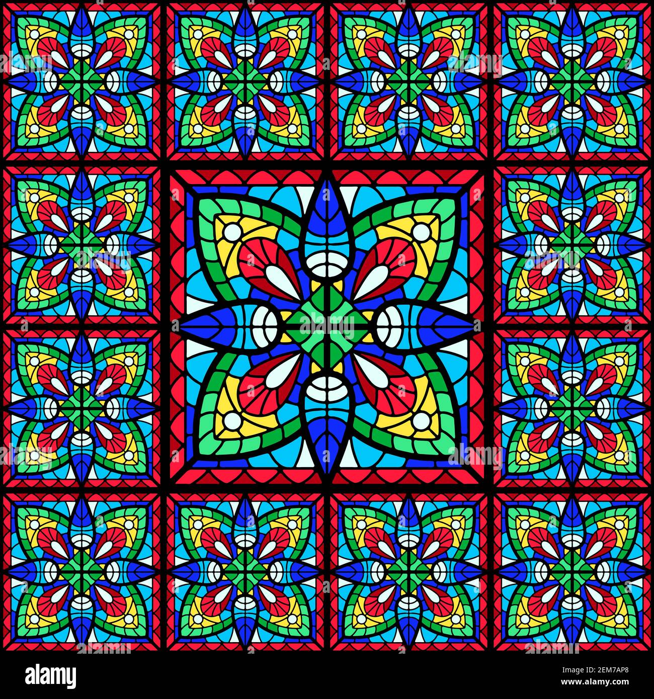 Detail medieval stained glass window Stock Vector Images Alamy