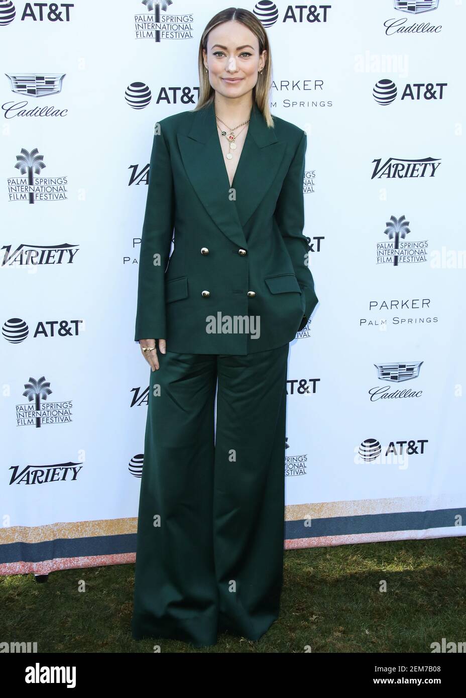 PALM SPRINGS, CA, USA - JANUARY 04: Actress Olivia Wilde wearing an