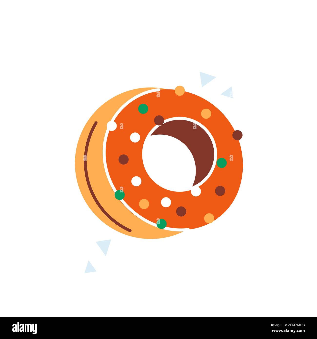 Glazed sweet donut logo icon vector flat design illustration Stock