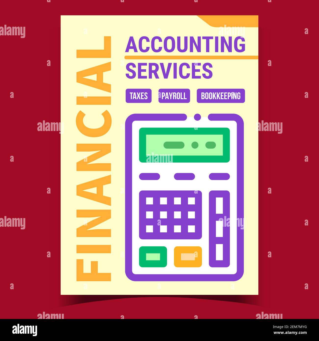 Financial Accounting Services Promo Banner Vector Stock Vector