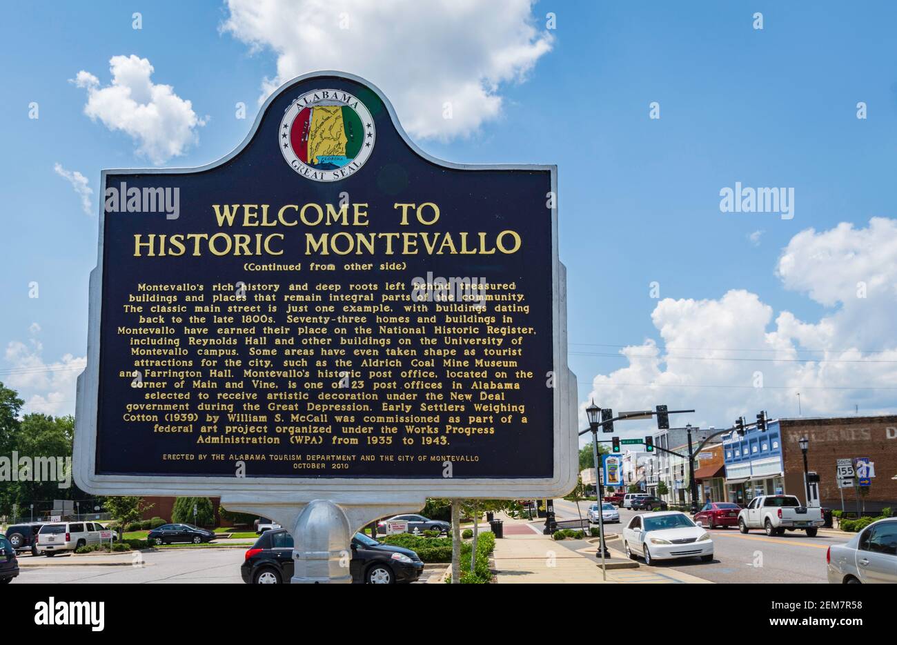 Montevallo, Alabama/USAAug. 4, 2020 Downtown historic Montevallo, settled in 1817, is a
