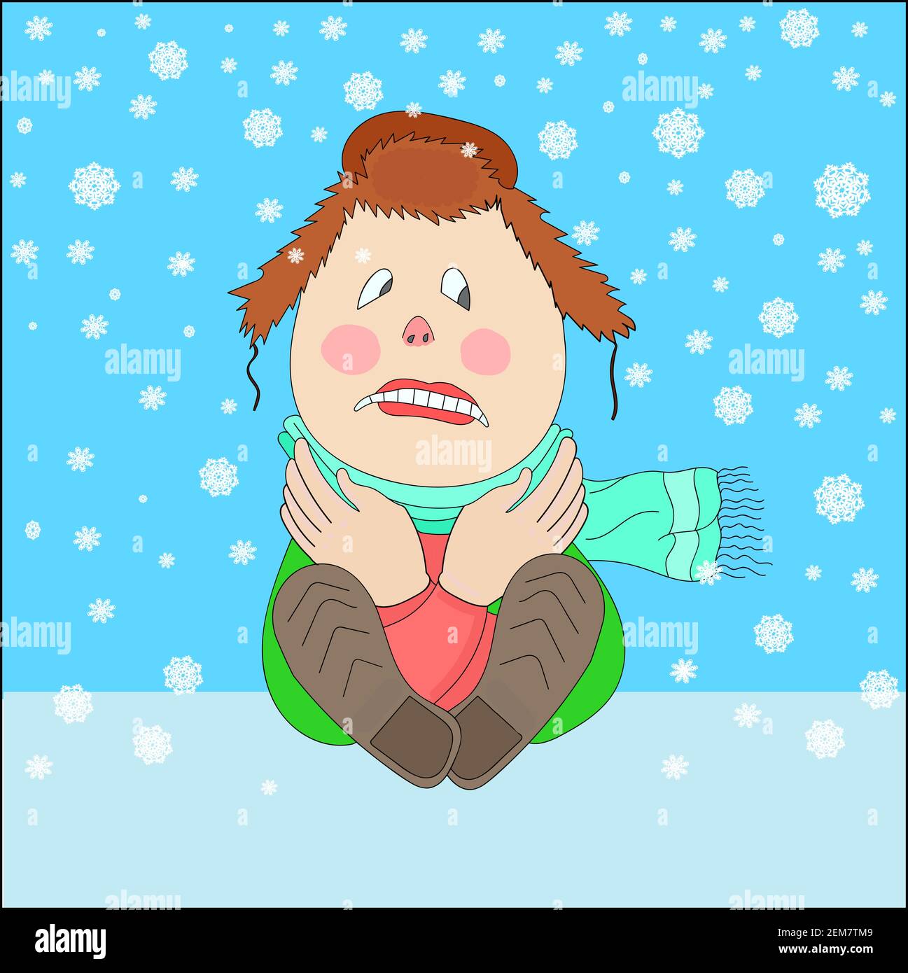 Freezing cold face Stock Vector Images - Alamy