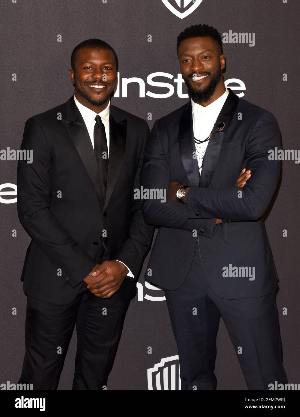 Edwin Hodge and Aldis Hodge attend the Warner InStyle Golden Globes After Party at the Beverly