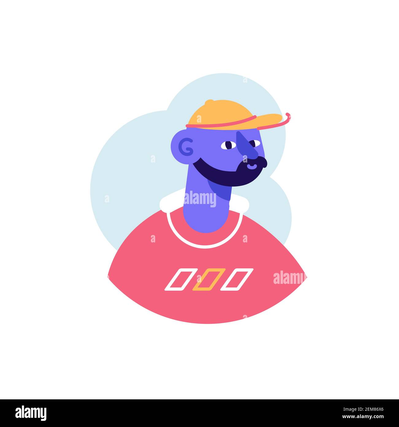 Avatar of African American rapper style man in yellow cap Stock Vector ...