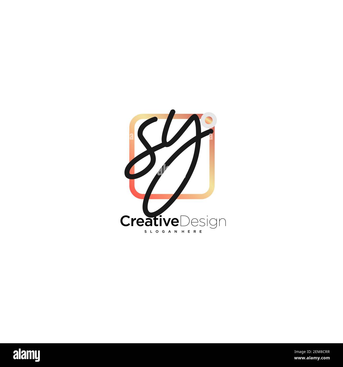 SY Initial Letter handwriting logo hand drawn colorful box vector, logo ...