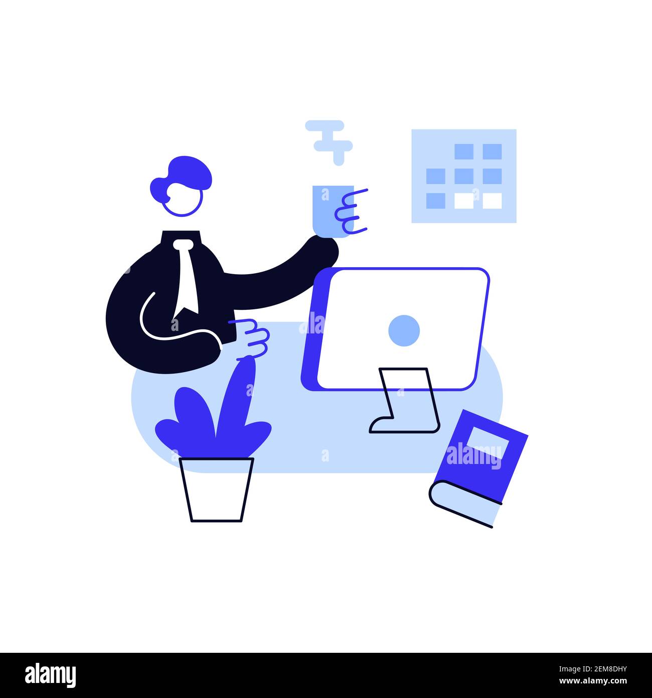 Concept of good time management, productive office work Stock Vector