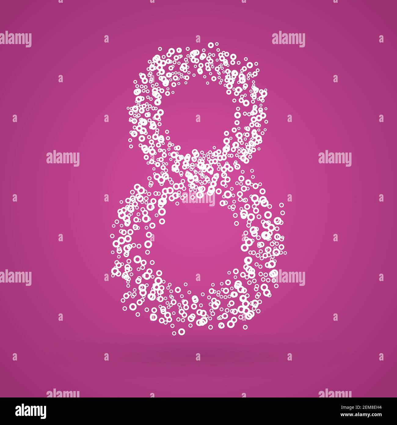Number eight. International Women's Day. 8 March. Flat design, vector illustration Stock Vector