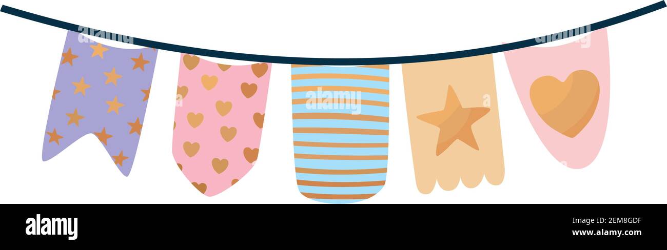 garland on a white background Stock Vector Image & Art - Alamy