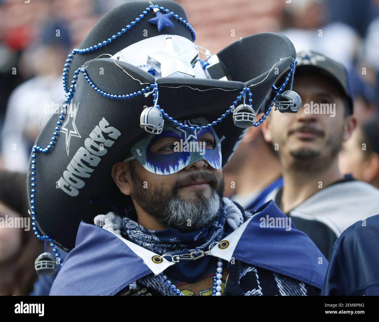 January 12, 2019 Dallas Cowboys fan during the NFC Divisional Round playoff  game between the game between the Los Angeles Rams and the Dallas Cowboys  at the Los Angeles Coliseum in Los