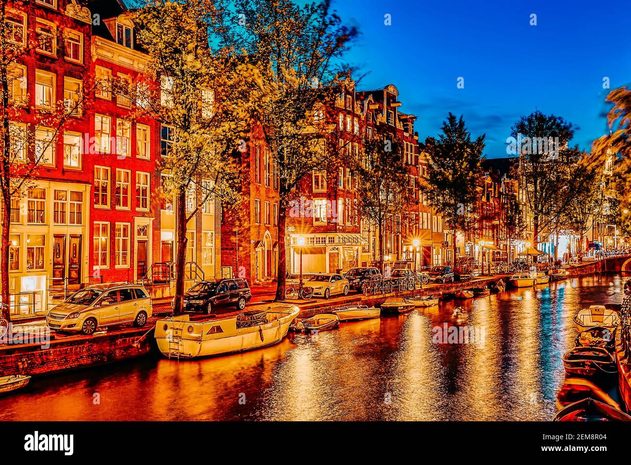 Beautiful Amsterdam city at the evening time. Netherlands Stock ...