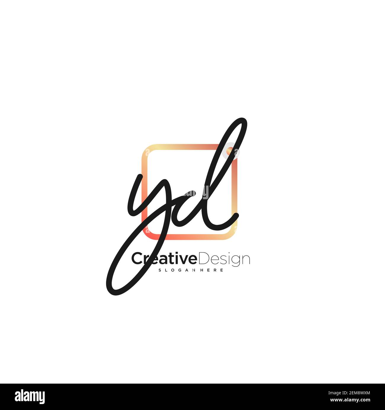 YD Initial Letter handwriting logo hand drawn colorful box vector, logo ...