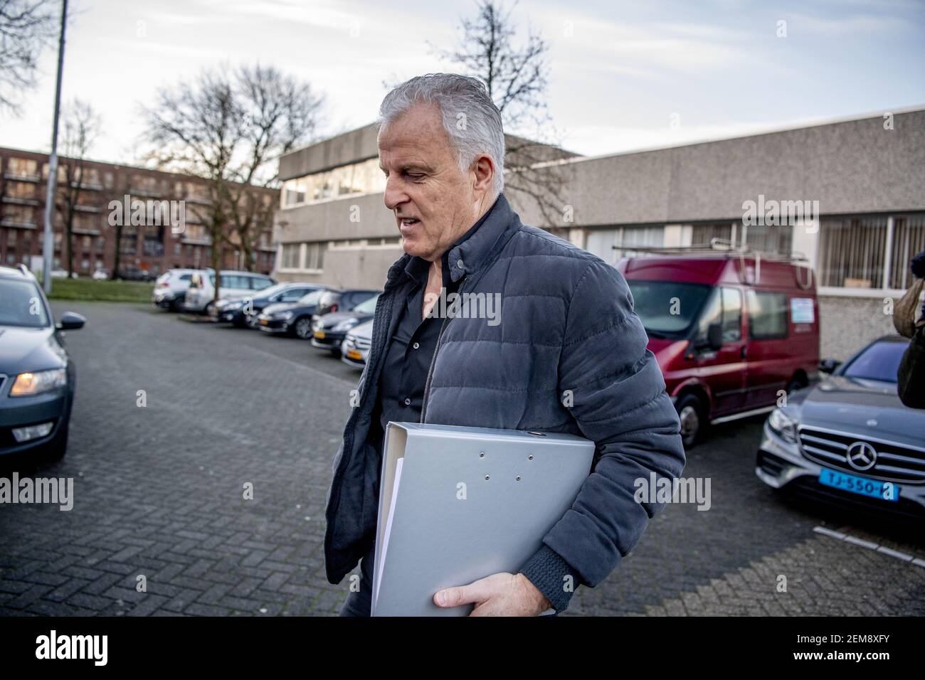 AMSTERDAM Peter R. de Vries arrives at the Bunker, the extra security court in Osdorp on