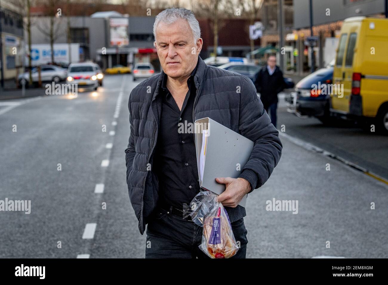 AMSTERDAM Peter R. de Vries arrives at the Bunker, the extra security court in Osdorp on