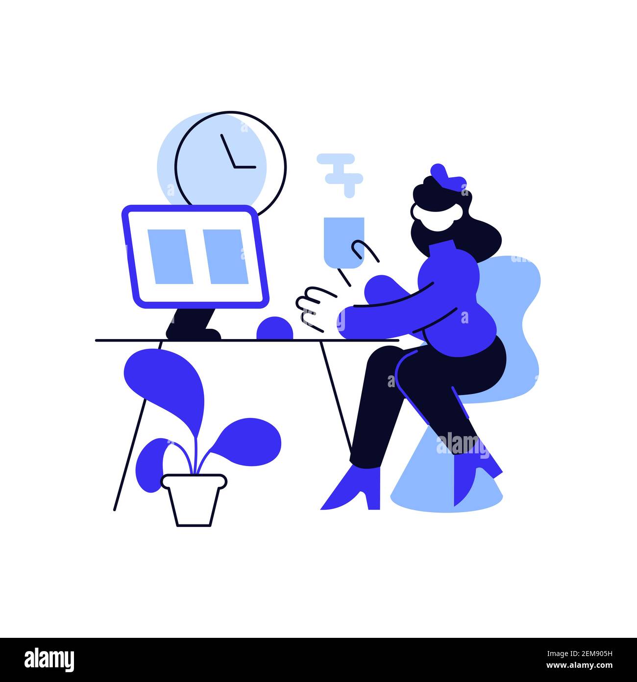 Concept of good time management, productive work, self organization Stock Vector