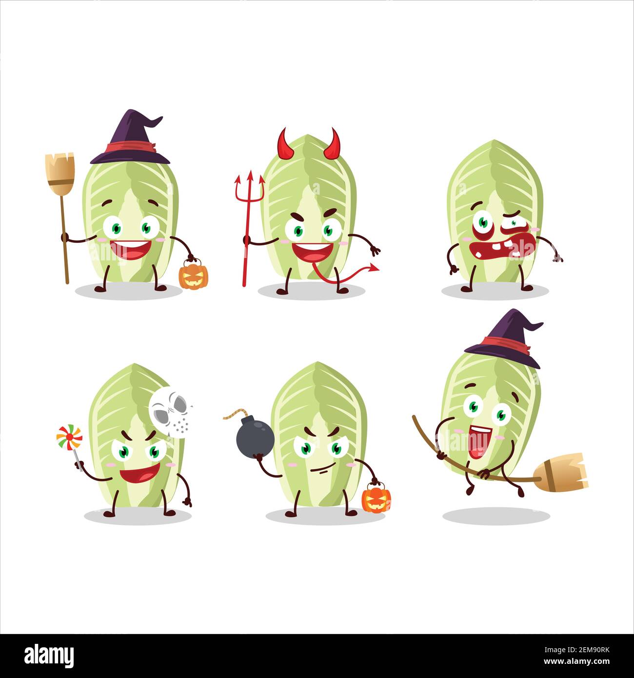 Halloween expression emoticons with cartoon character of chinese ...