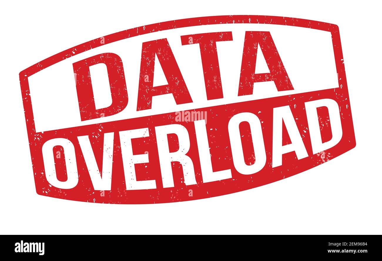 Data overload grunge rubber stamp on white background, vector illustration Stock Vector