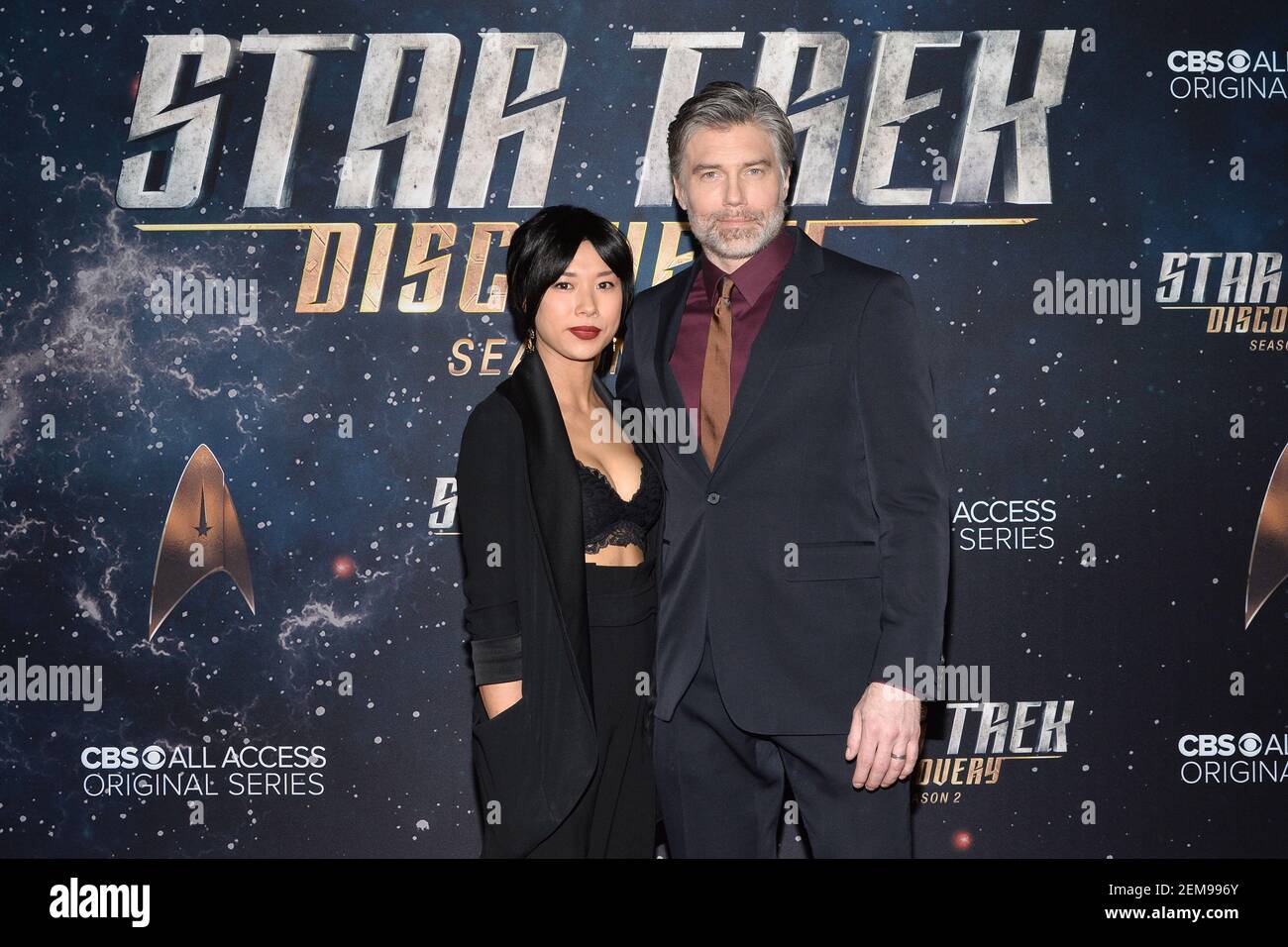 L-R) Darah Trang and actor Anson Mount 