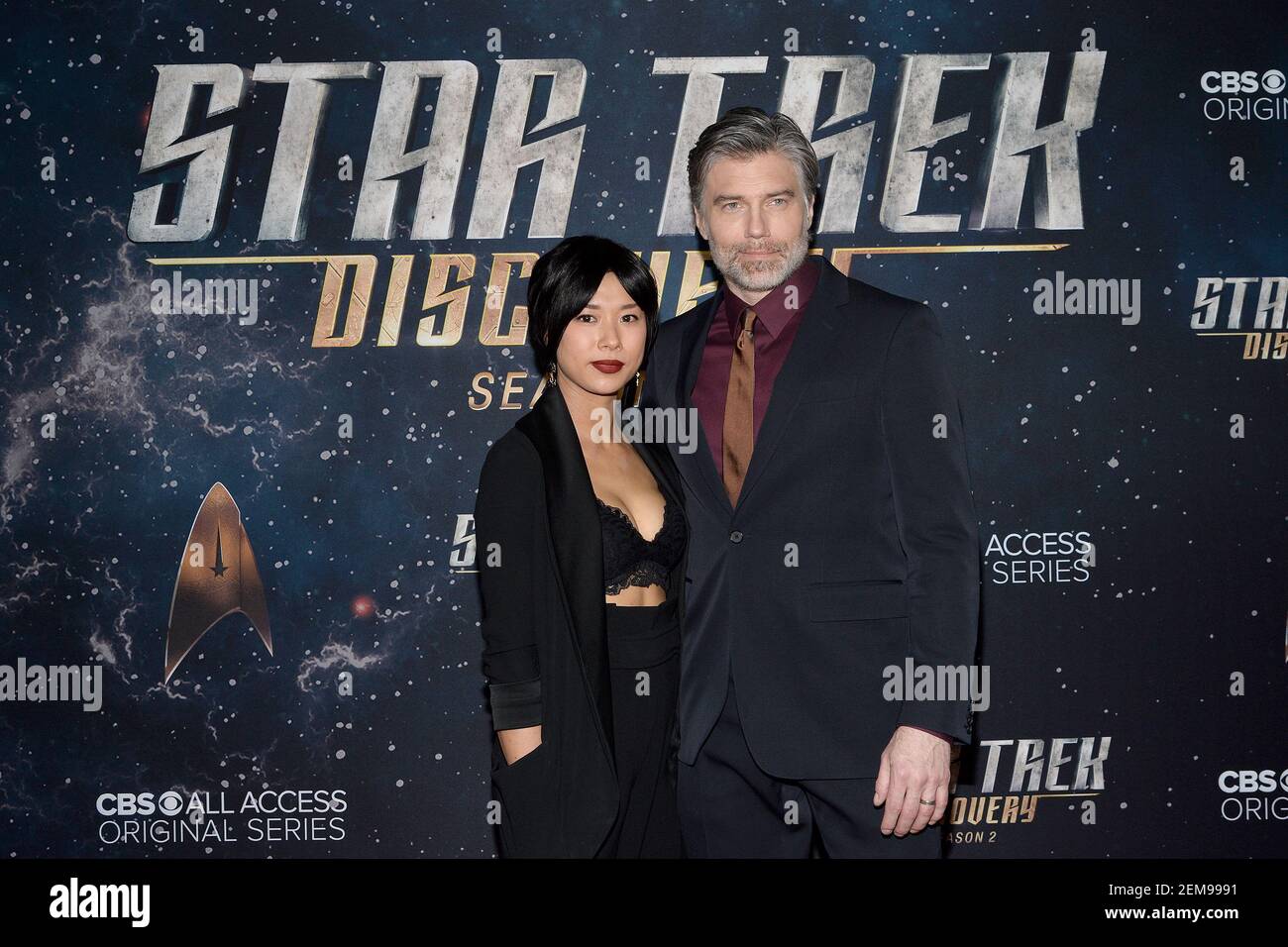 (L-R) Darah Trang and actor Anson Mount attend the 'Star Trek