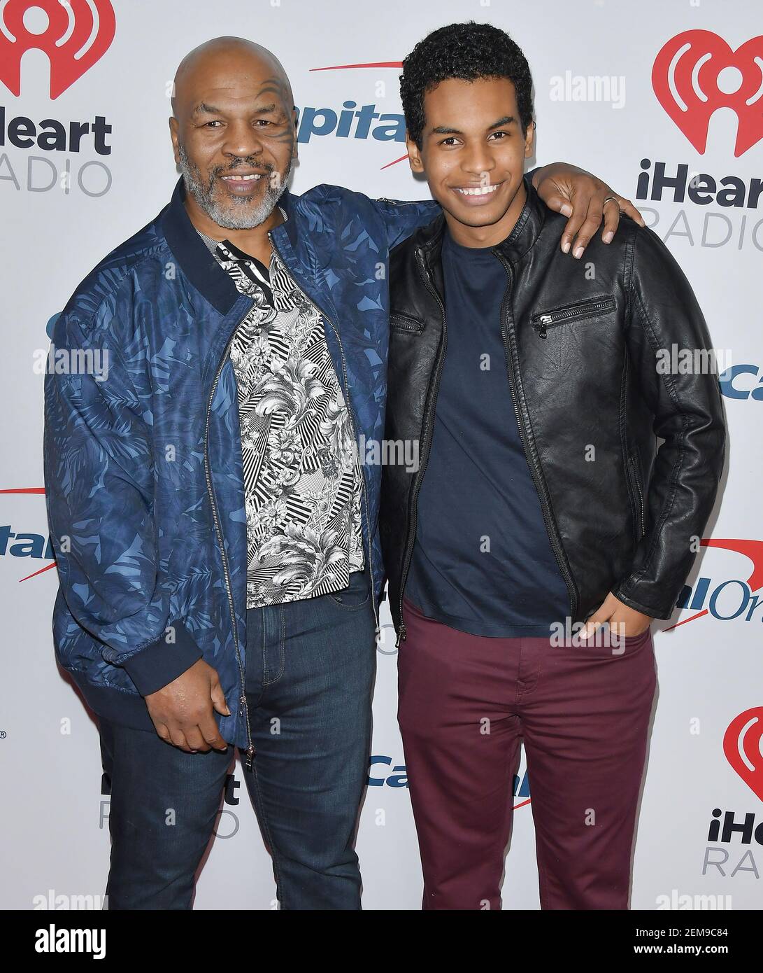 (L-R) Mike Tyson and Son Miguel Leon Tyson at the 2019 iHeartRadio