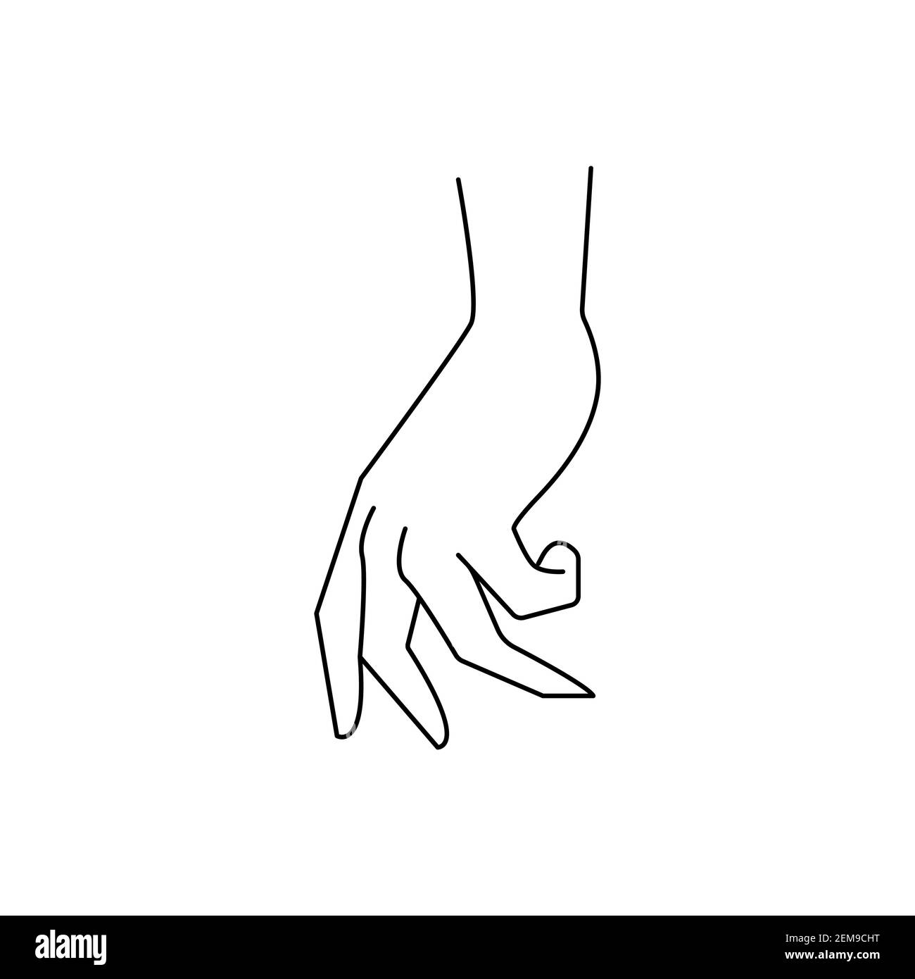 Chiromancy Chart of the Palms lines and ways. Vector line illustration Stock Vector