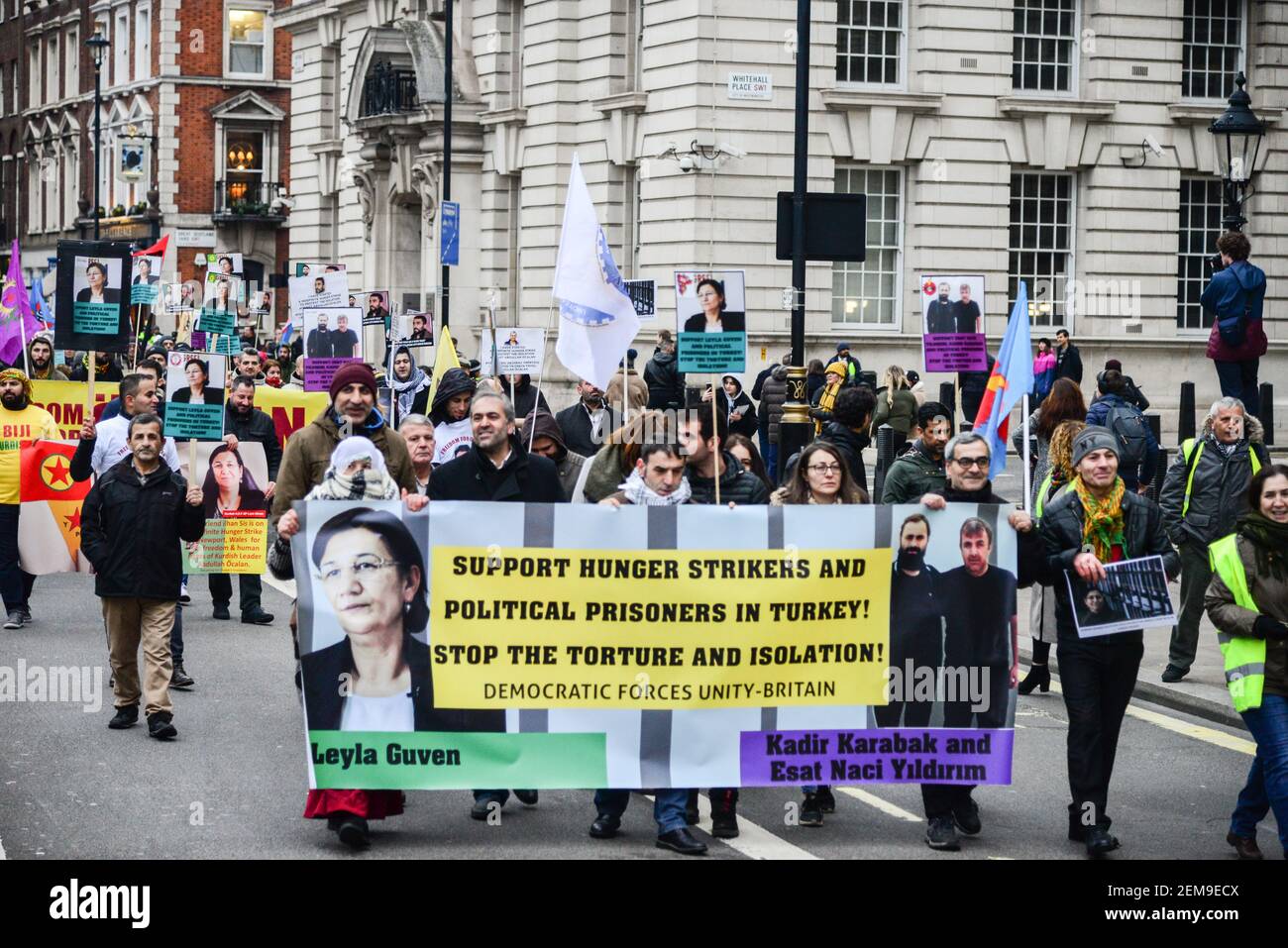 Protesters from the London Kurdish community march from Trafalgar ...