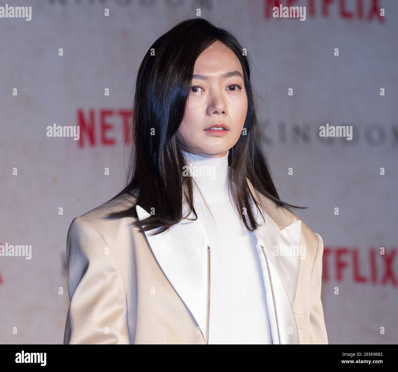 South Korean actress Bae Doo-na, attends photo call for the Netflix film ' Kingdom' press conference with South Korean director Kim Seong-hoon at  Intercontinental hotel in Seoul, South Korea on January 21, 2019.