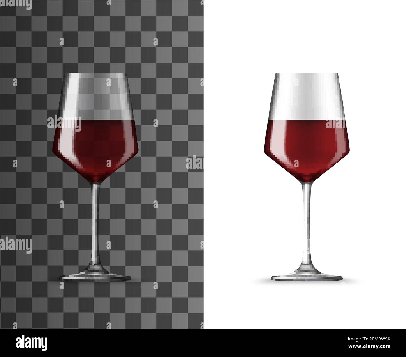 Glass Cups Empty Transparent Glasses And Goblet Mockups Realistic