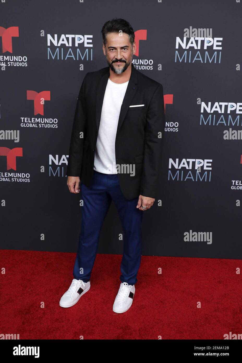 MIAMI BEACH, FL - JANUARY 22: Gabriel Porras arrives at Telemundo