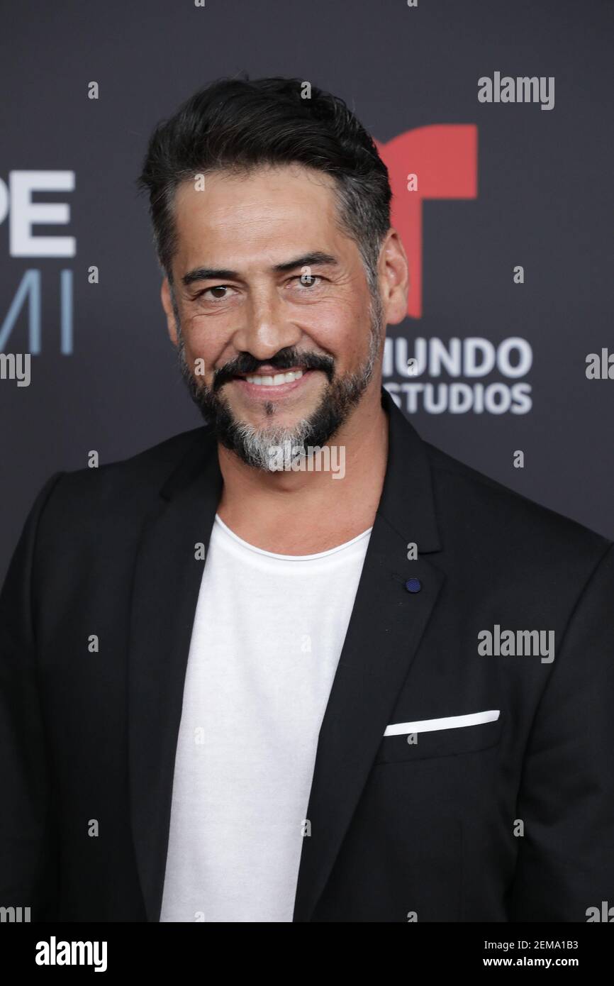 MIAMI BEACH, FL - JANUARY 22: Gabriel Porras arrives at Telemundo Global  Studios Celebration during NATPE Miami 2019 at the Eden Roc Hotel on  January 22, 2019 in Miami Beach, Florida. (Photo, image size:866x1390