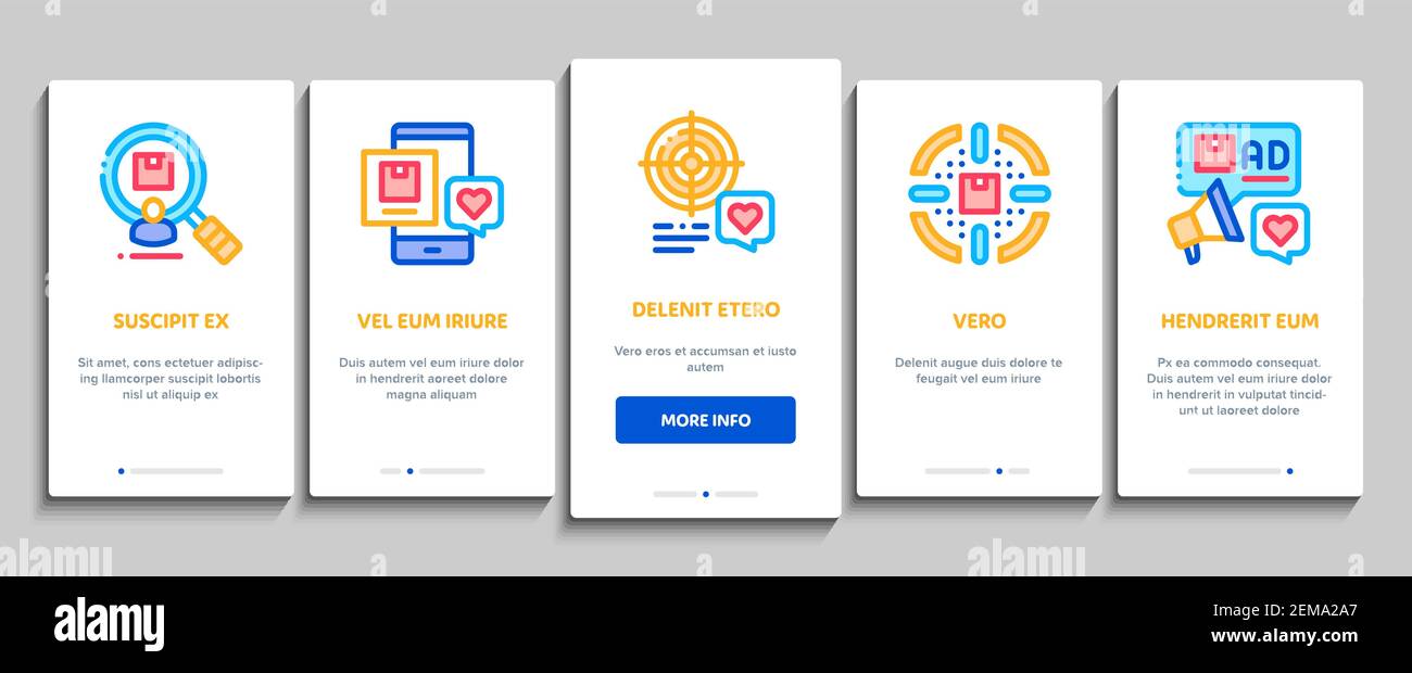 Buyer Customer Journey Onboarding Elements Icons Set Vector Stock Vector