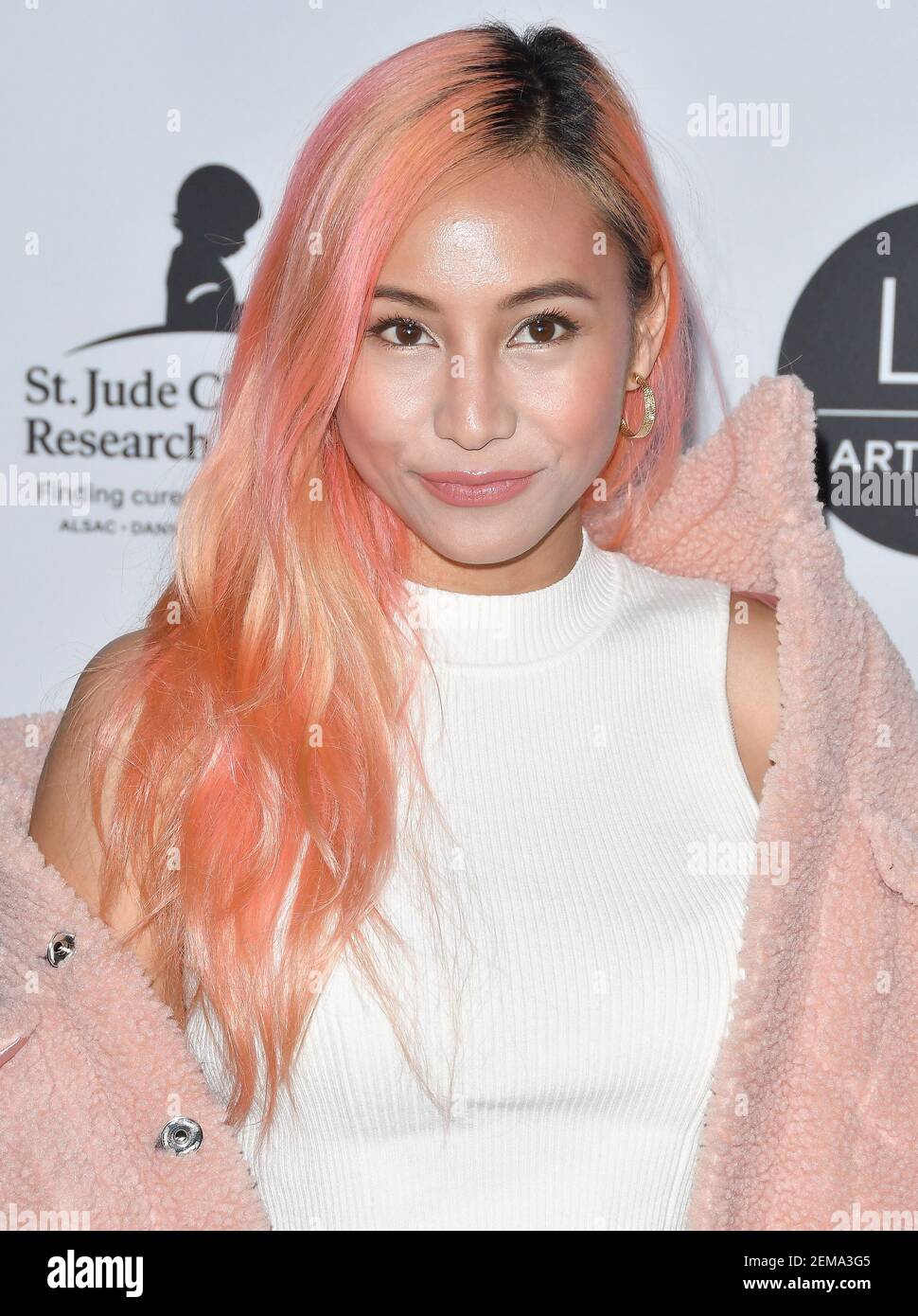 R.T. arrives at the LA Art Show Opening Night Gala held at the Los