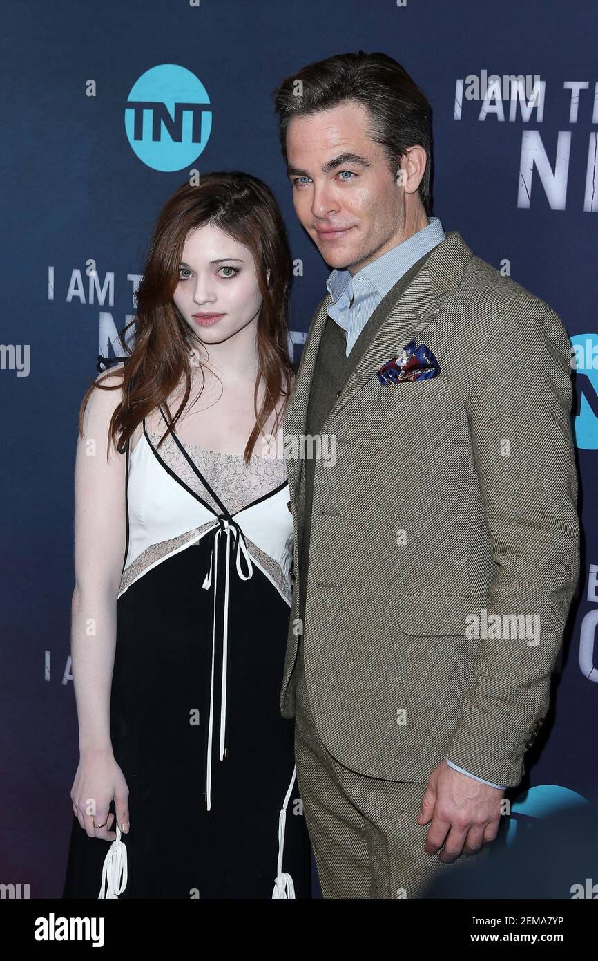 India Eisley, Chris Pine attend the Los Angeles Premiere Of TNT's "I Am