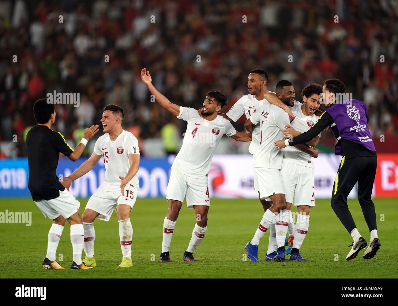 January 25, 2019 Qatar celebrating the win during Korea v Qatar at
