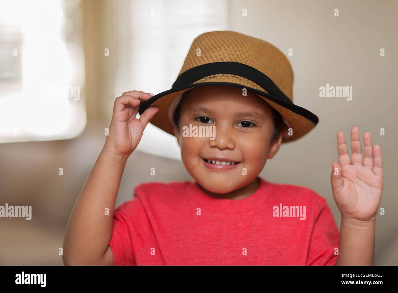 Child hand gesture wave hires stock photography and images Alamy
