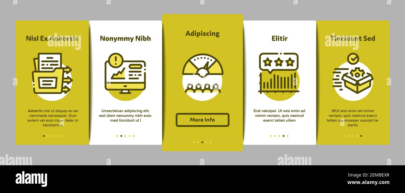 Software Testing And Analysis Onboarding Elements Icons Set Vector Stock Vector