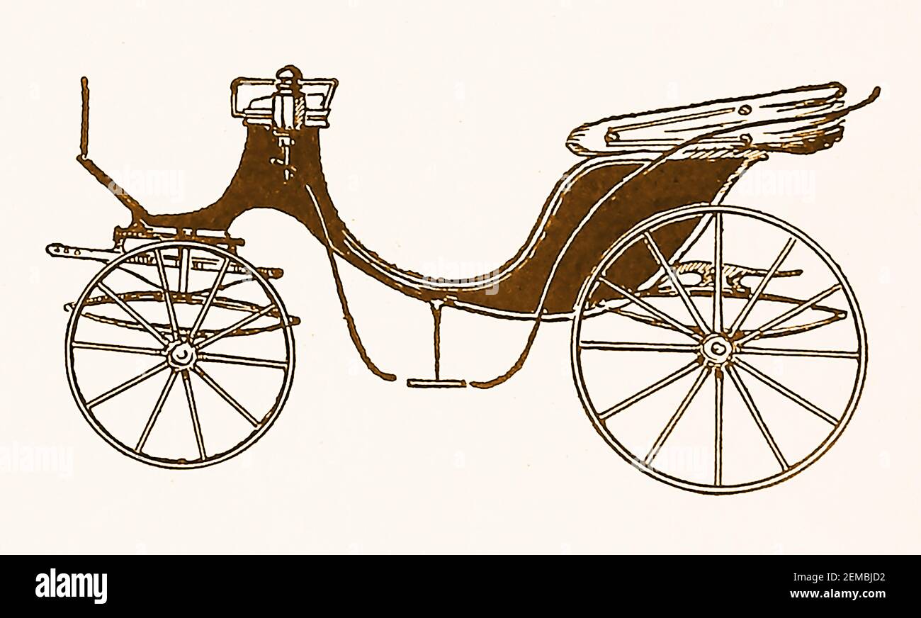 HORSE DRAWN COACHES AND CARRIAGES OF OLD ( in use on British roads)   ---- An nearly illustration of a Park Victoria Stock Photo