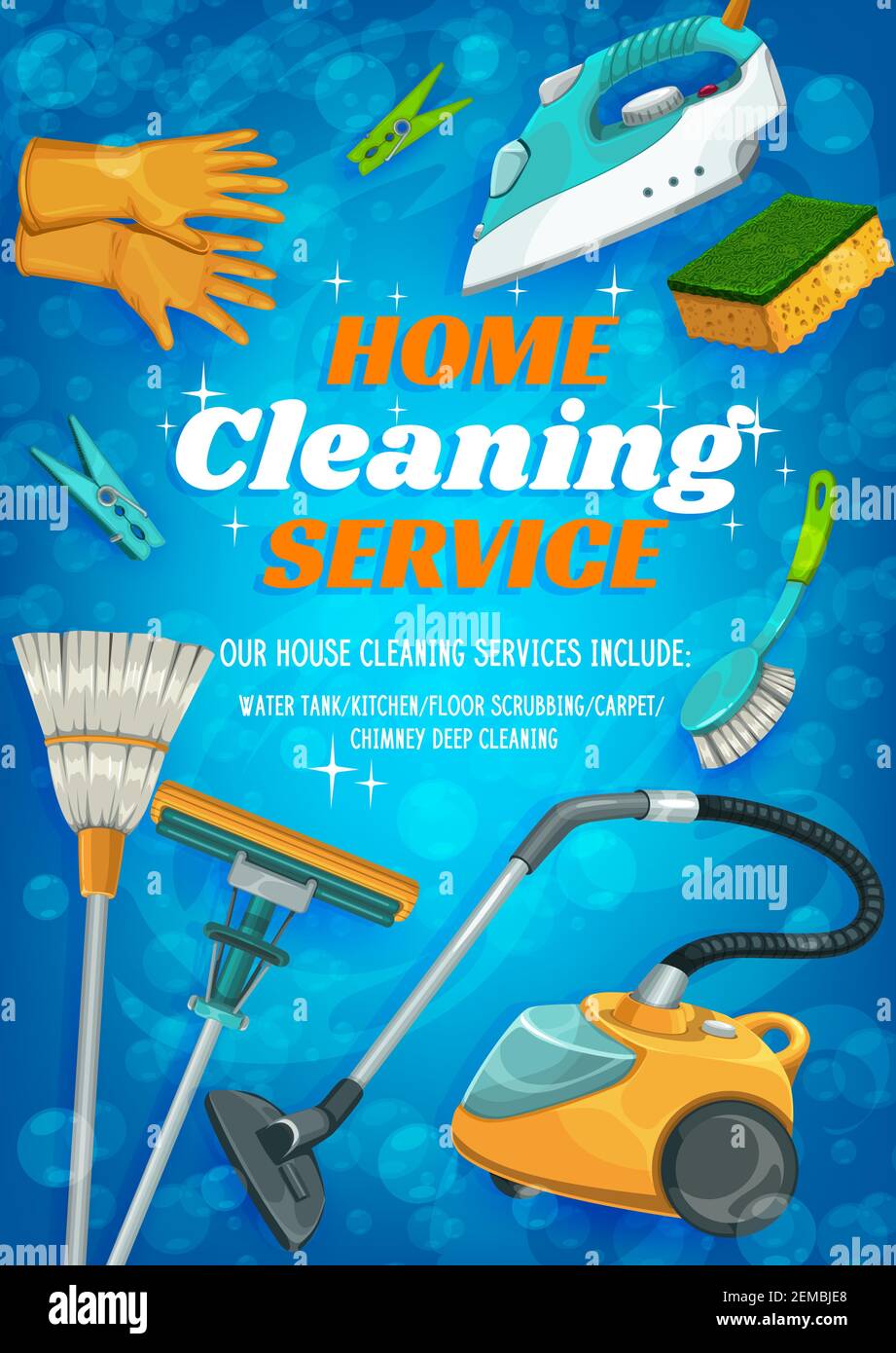 Cleaning service, house and flat washing, domestic laundry, mop and